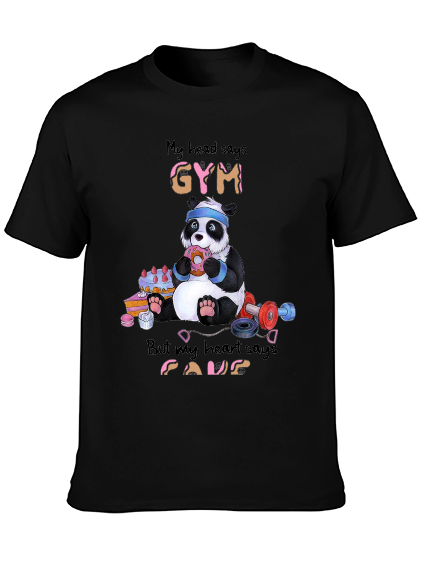 Funny Panda Gym vs. Food T-Shirt