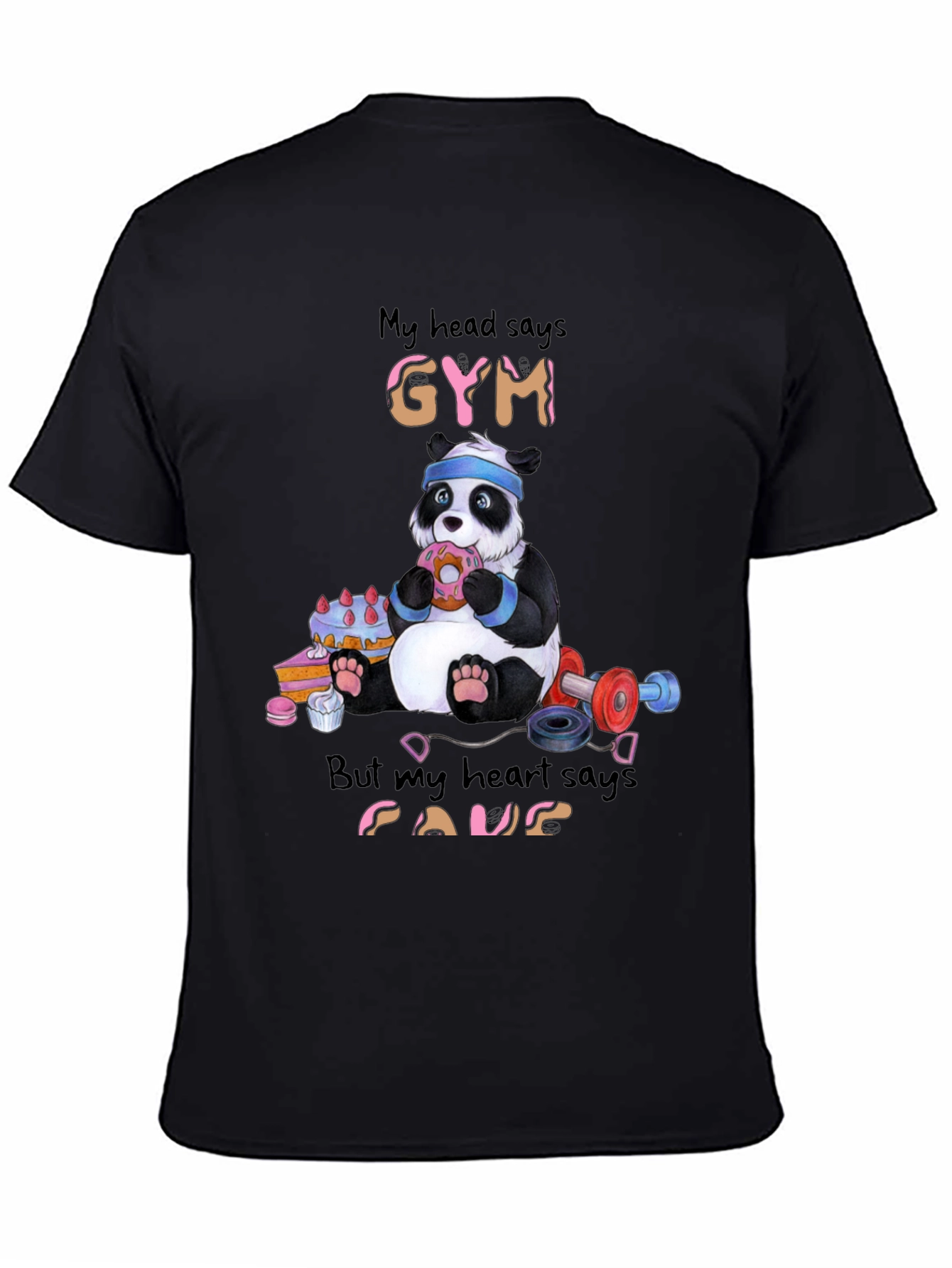 Funny Panda Gym vs. Food T-Shirt
