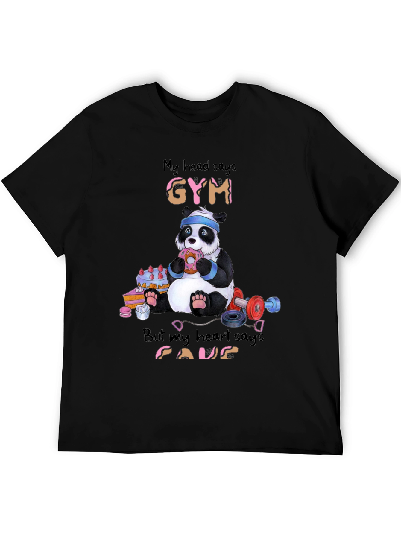 Funny Panda Gym vs. Food T-Shirt