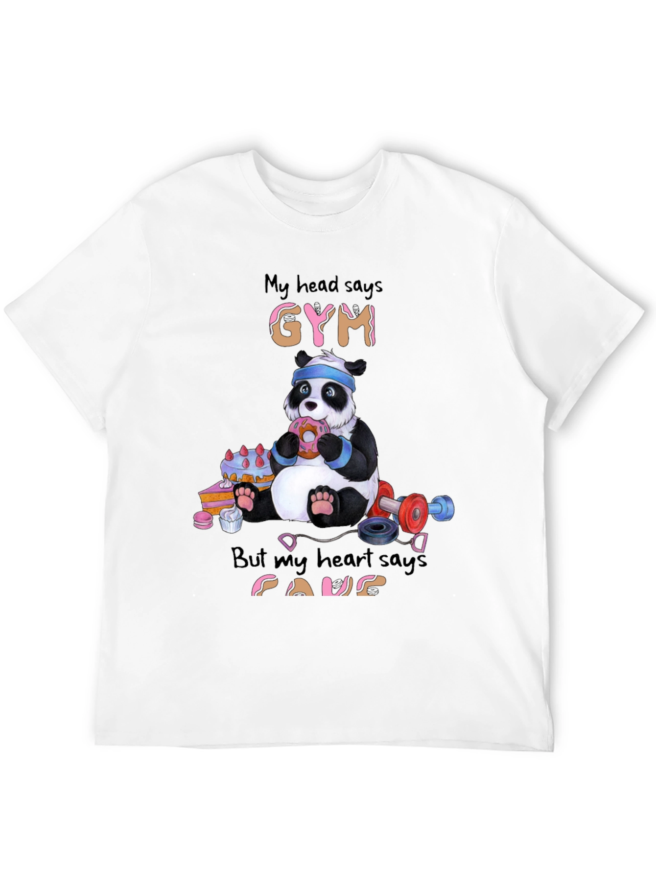 Funny Panda Gym vs. Food T-Shirt