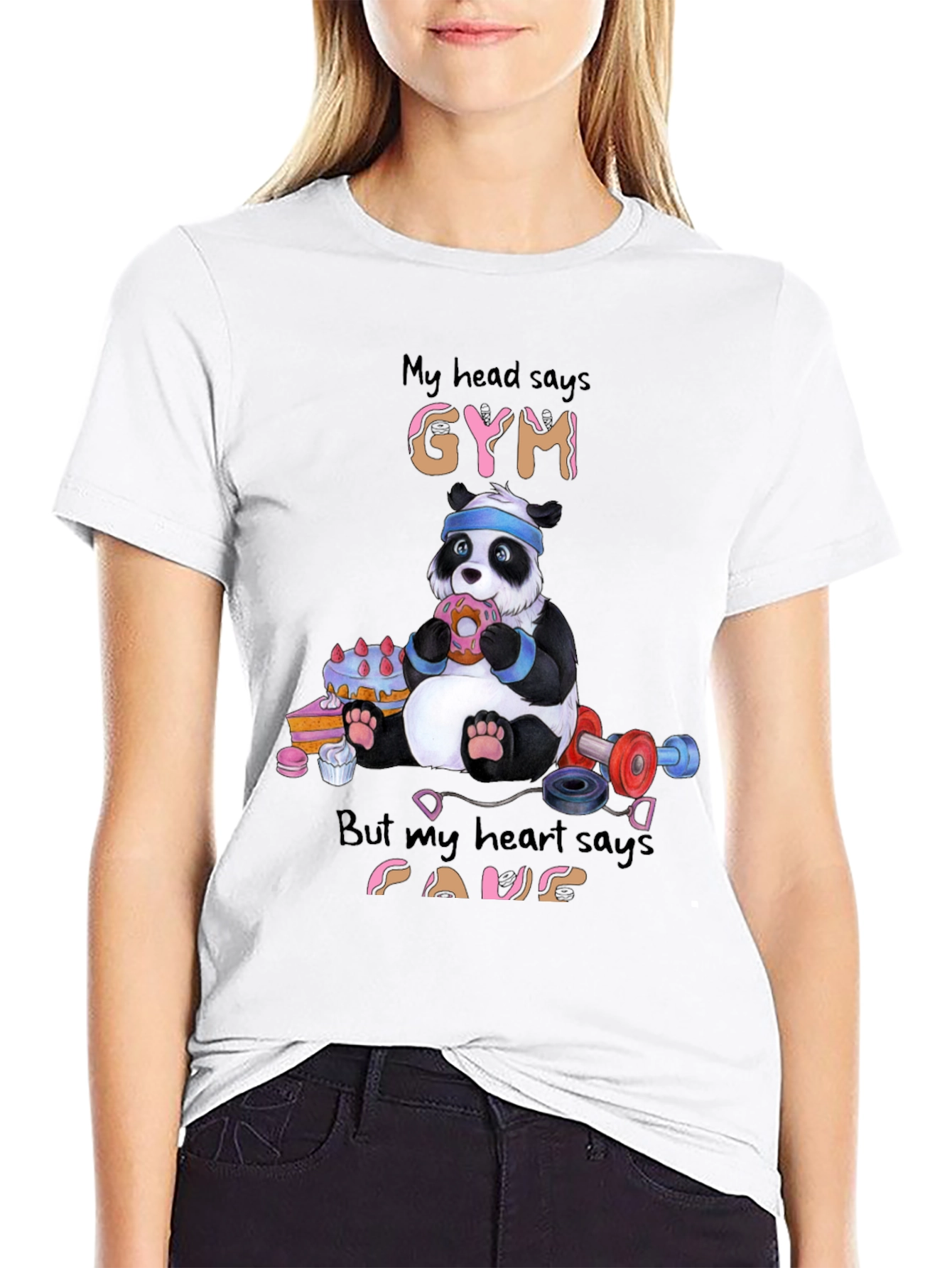 Funny Panda Gym vs. Food T-Shirt