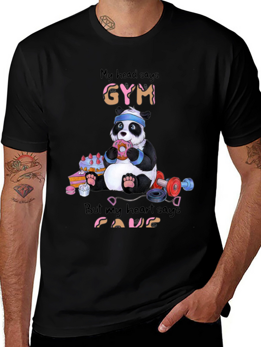 Funny Panda Gym vs. Food T-Shirt