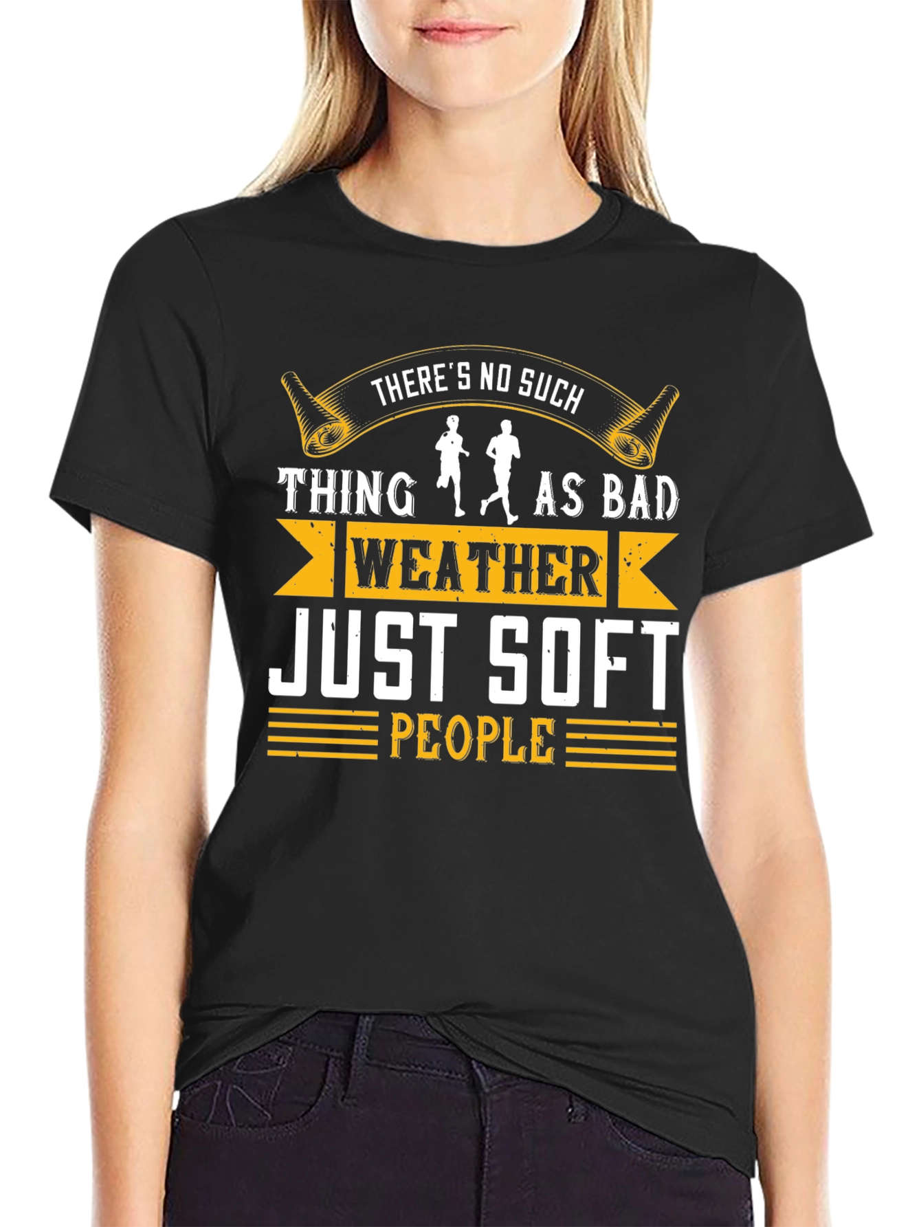 Bad Weather Soft People Running Graphic Tee