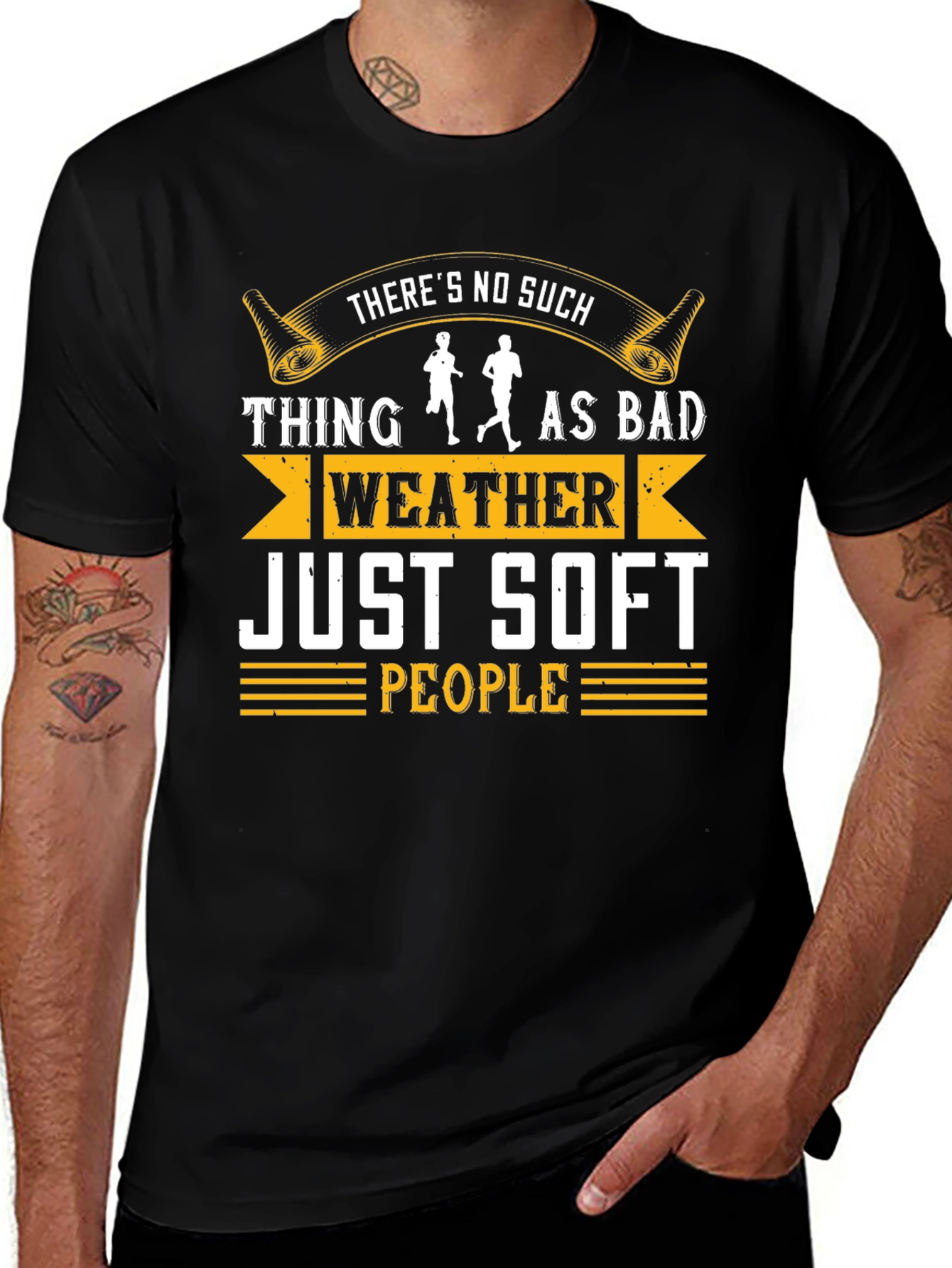 Bad Weather Soft People Running Graphic Tee