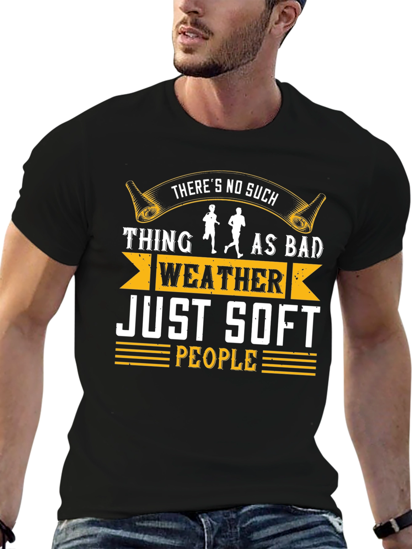 Bad Weather Soft People Running Graphic Tee
