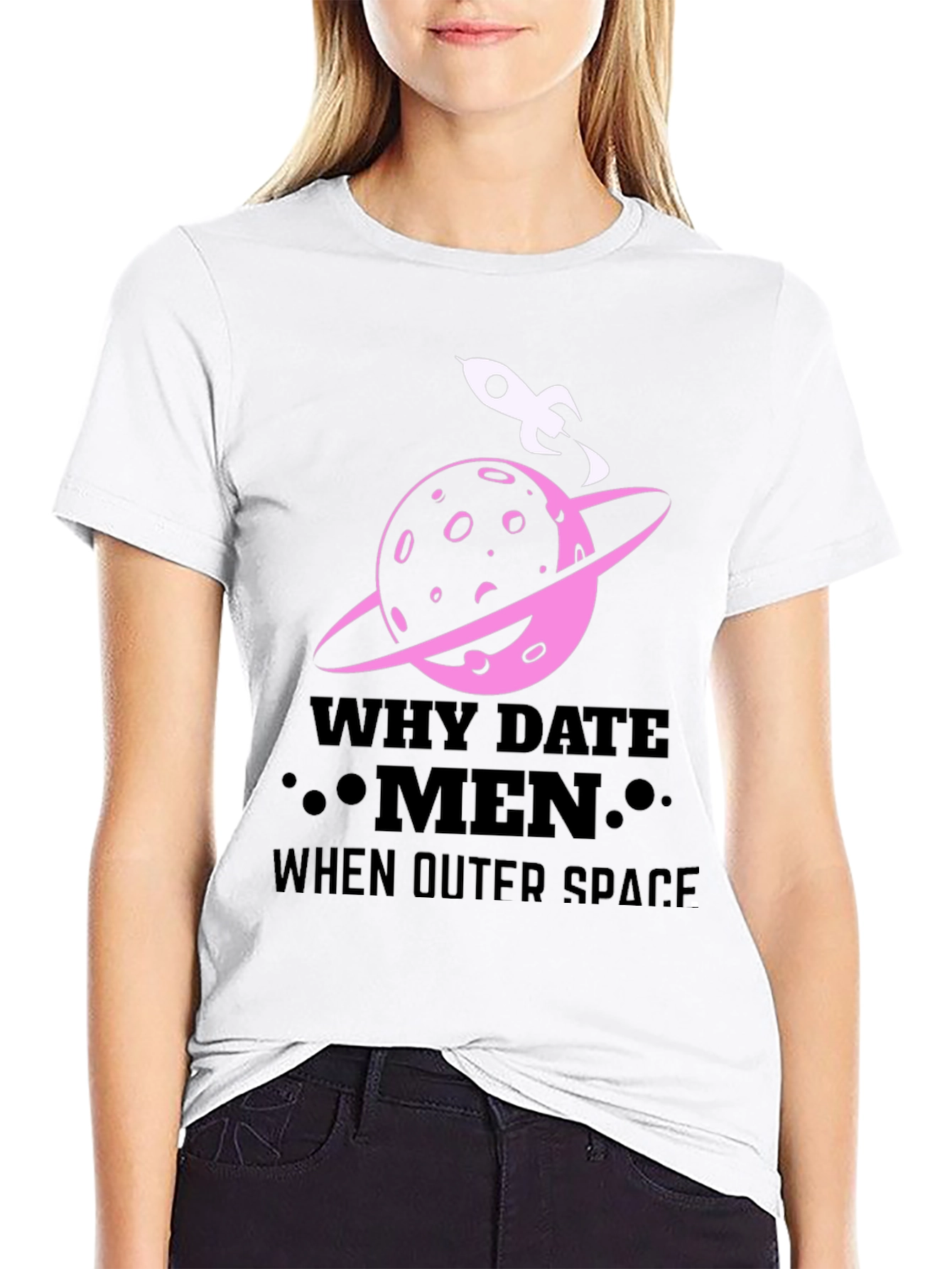 Why Date Men? Outer Space Graphic T-Shirt