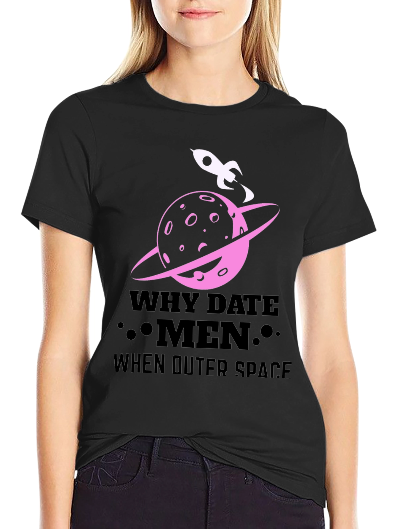 Why Date Men? Outer Space Graphic T-Shirt