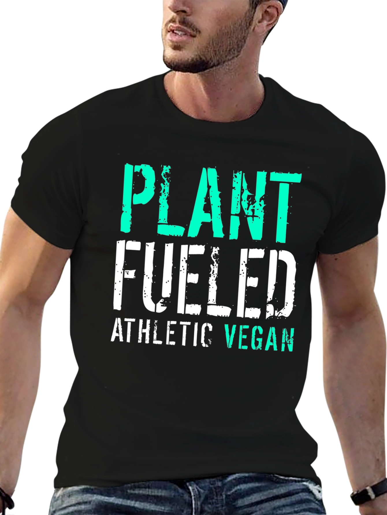 Plant Fueled Athletic Vegan T-Shirt - Black