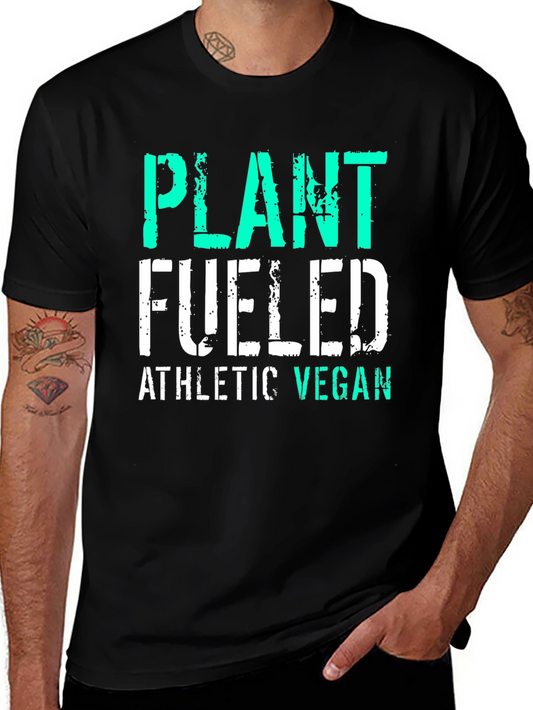 Plant Fueled Athletic Vegan T-Shirt - Black
