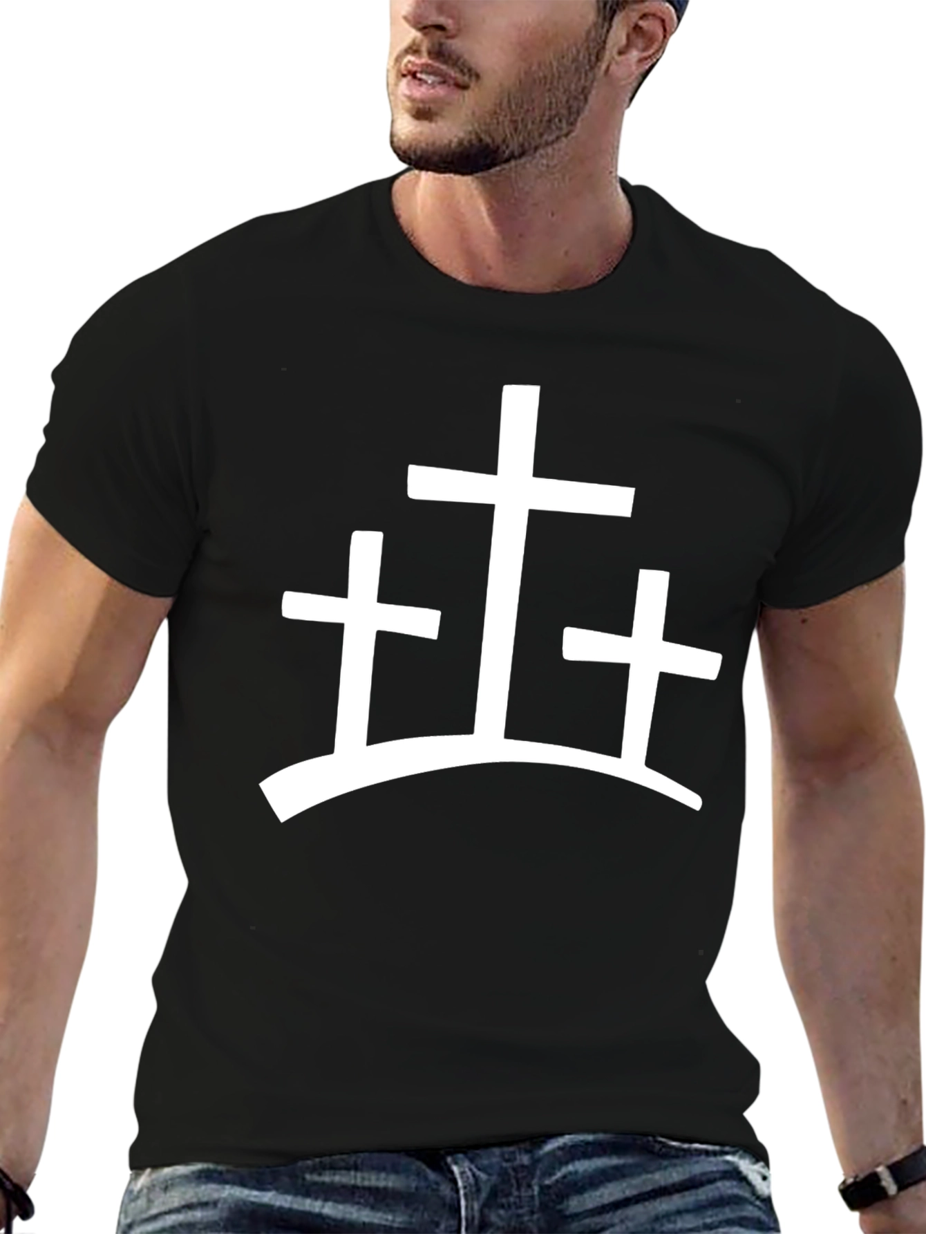 Faith Inspired Three Crosses Graphic Tee
