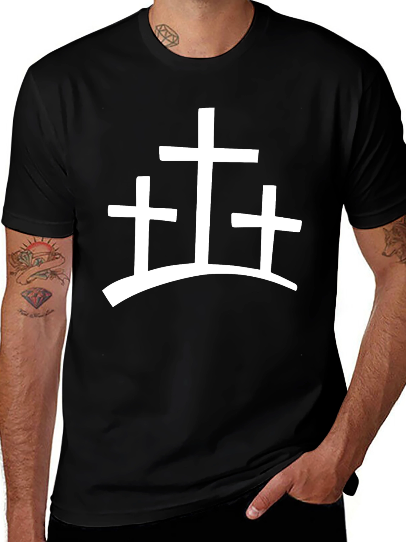 Faith Inspired Three Crosses Graphic Tee