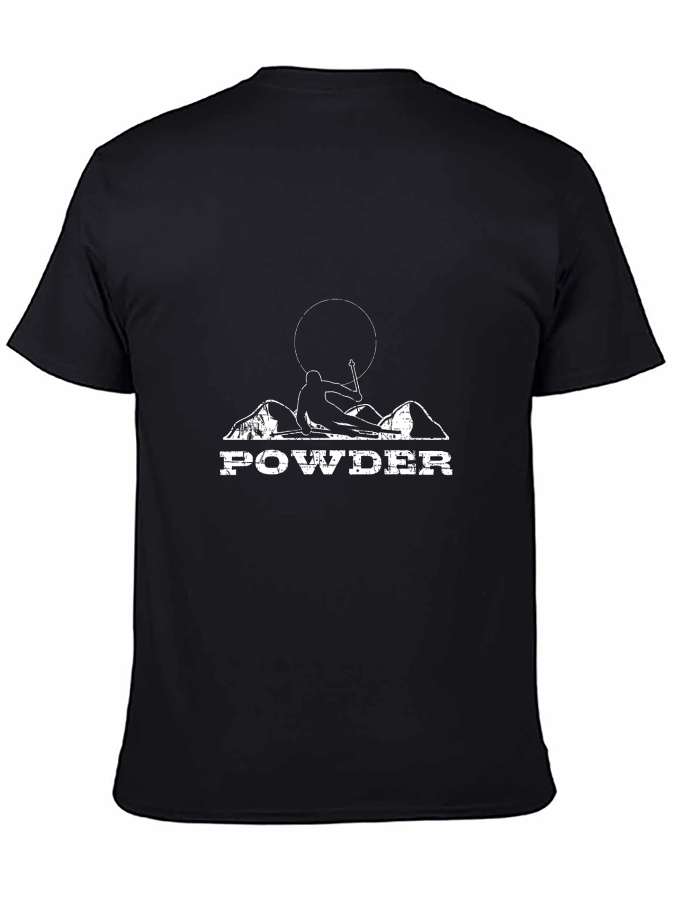 Powder Skier T-Shirt - Black Cotton Blend