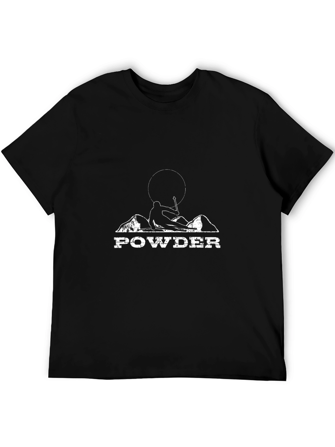 Powder Skier T-Shirt - Black Cotton Blend