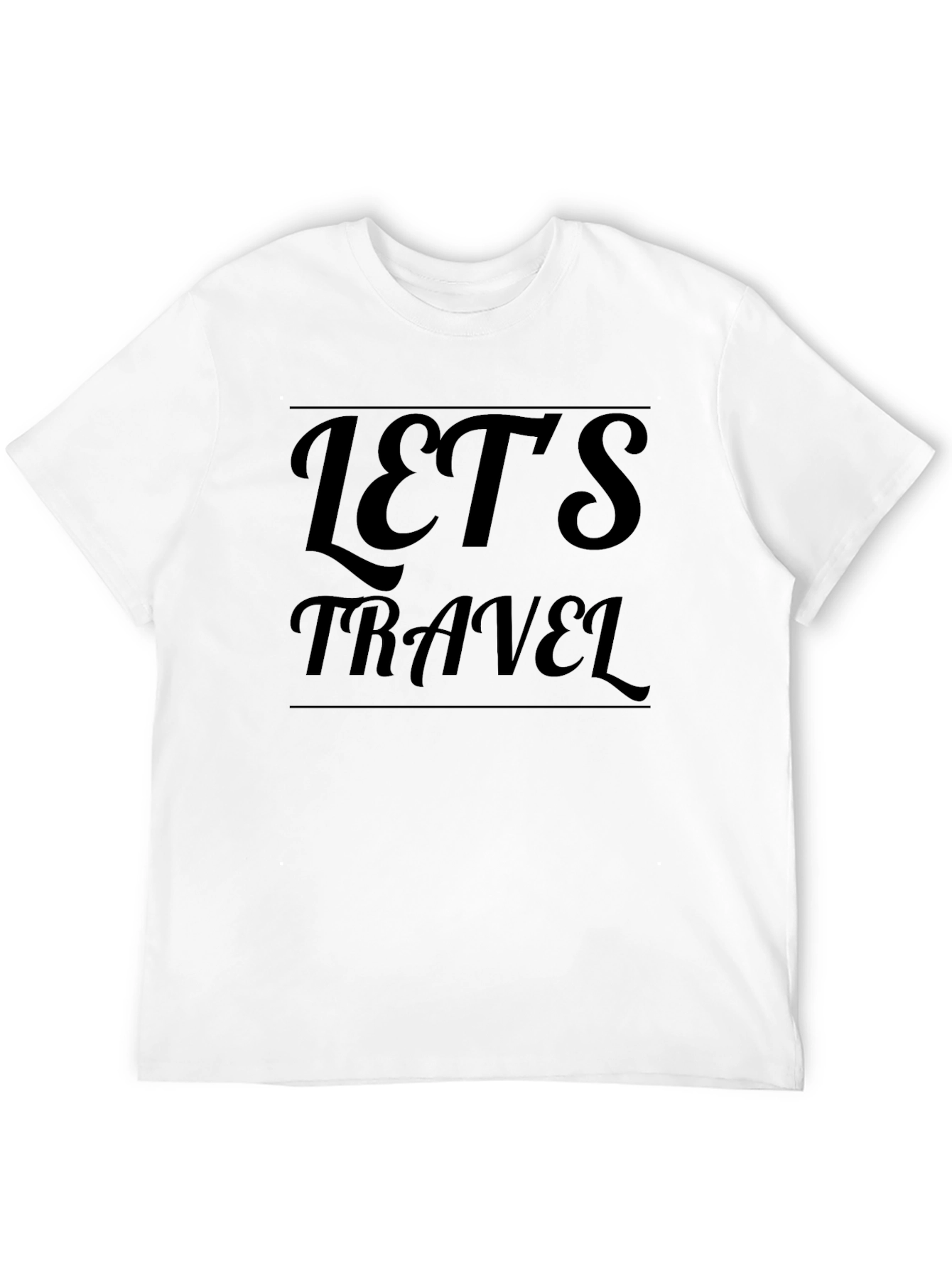 Lets Travel Graphic Tee - Black Casual T-Shirt