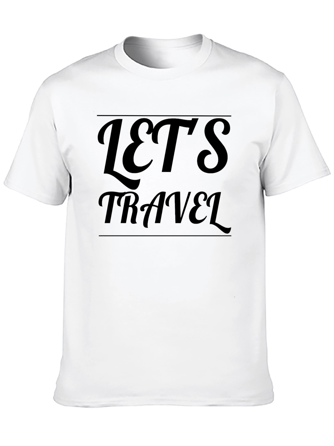 Lets Travel Graphic Tee - Black Casual T-Shirt