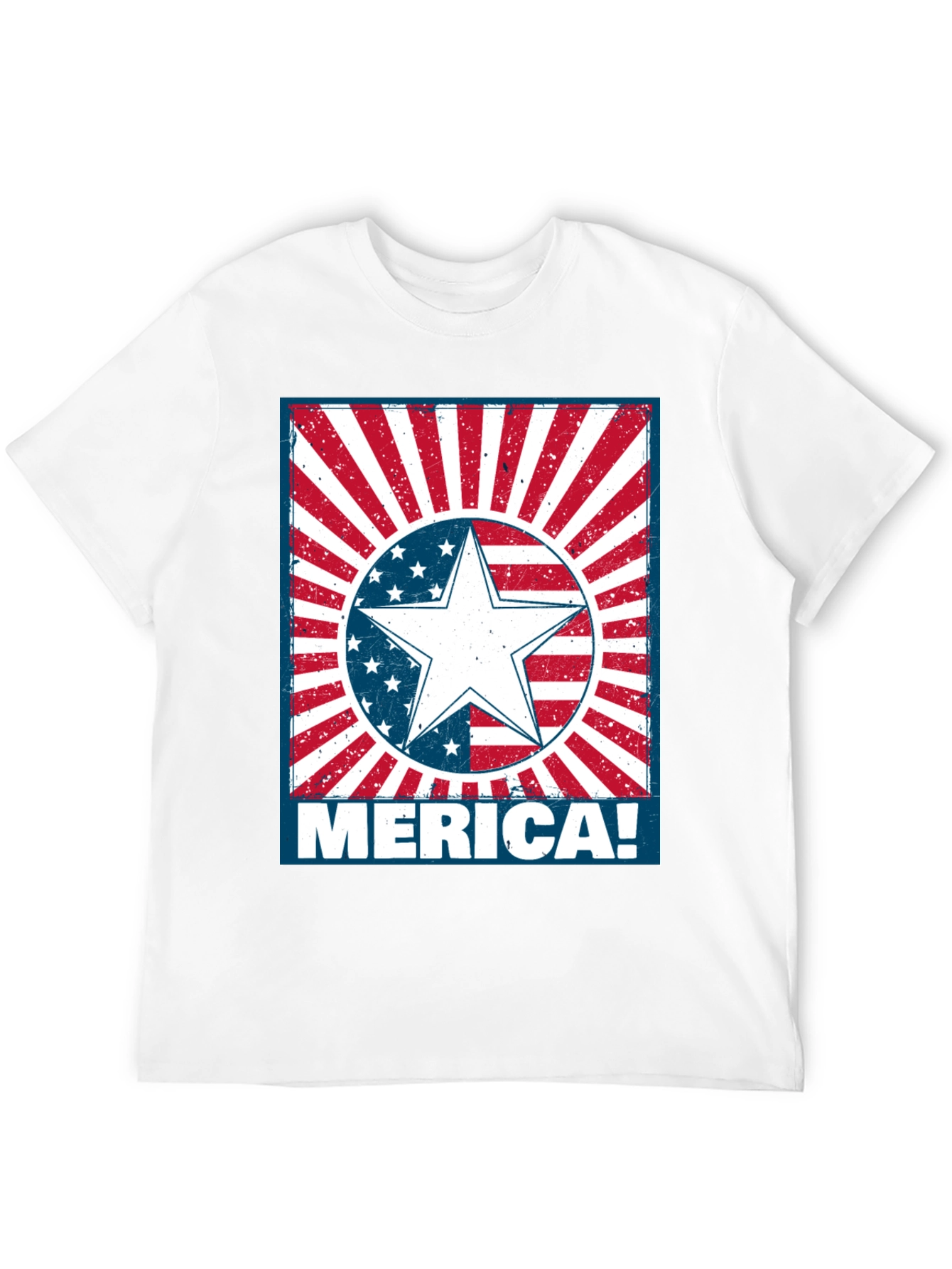Patriotic Merica Star Graphic T-Shirt
