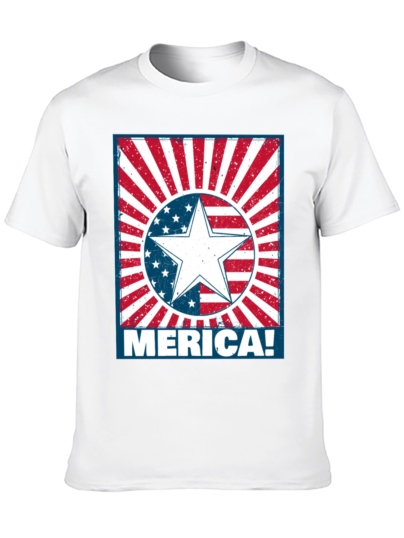 Patriotic Merica Star Graphic T-Shirt