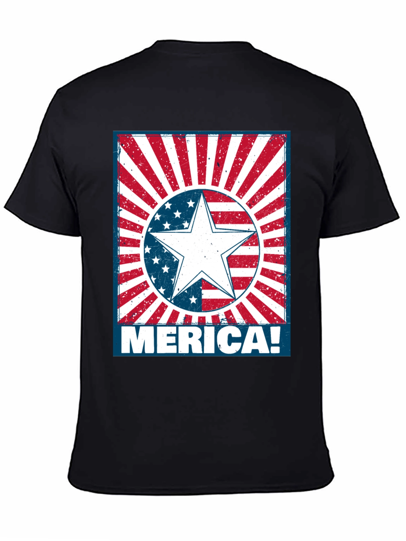 Patriotic Merica Star Graphic T-Shirt
