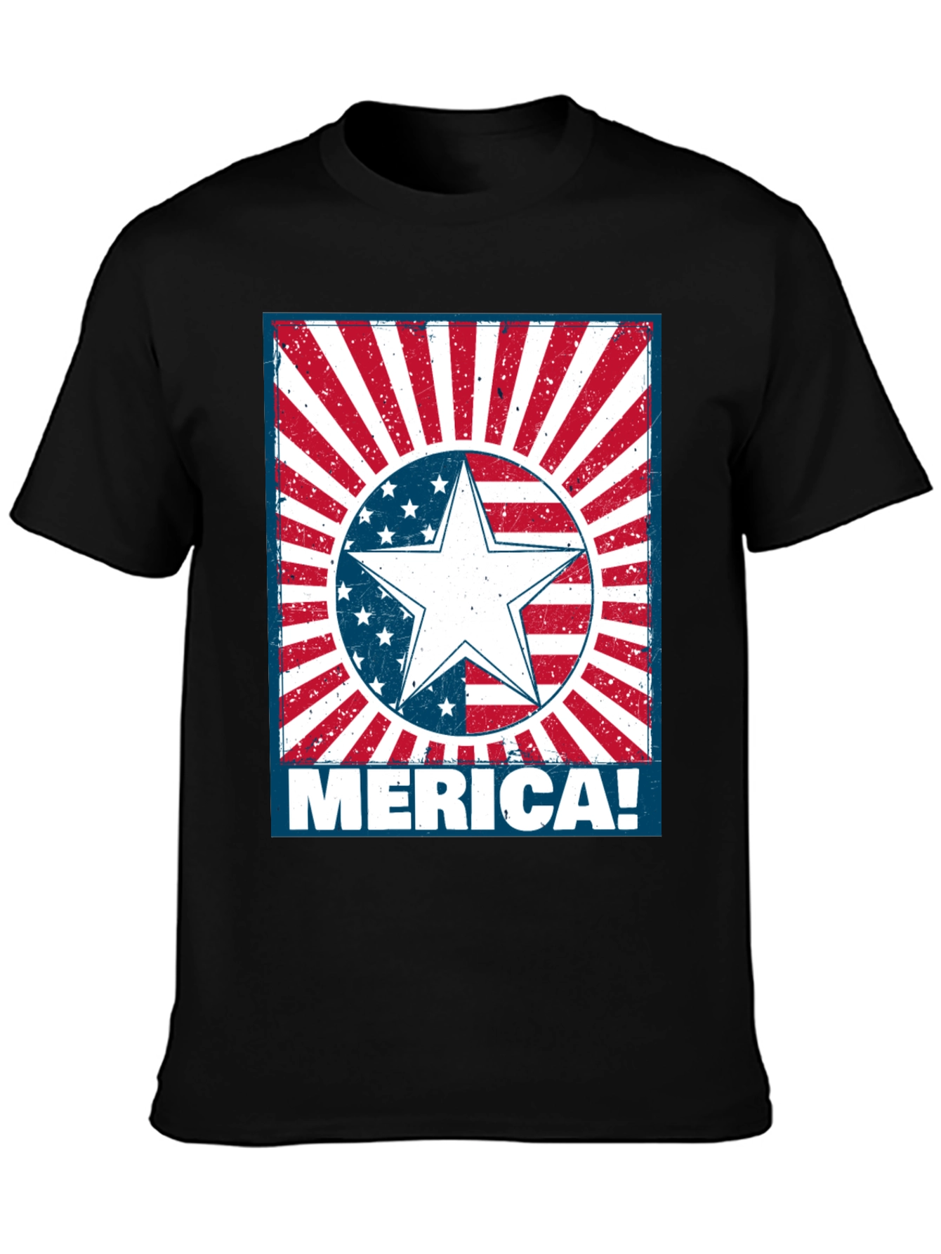 Patriotic Merica Star Graphic T-Shirt