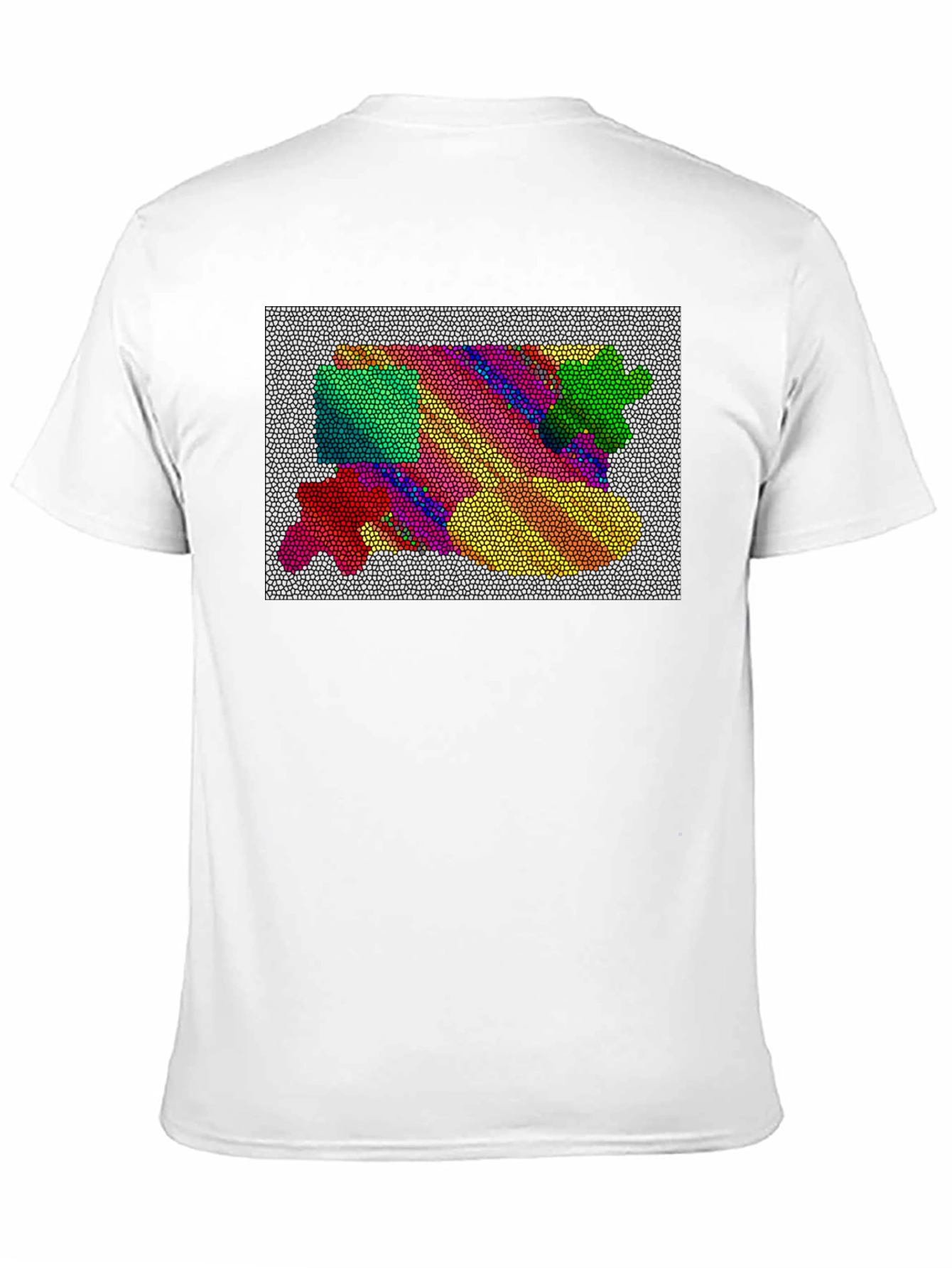 Abstract Mosaic Graphic Tee - Artistic Black T-Shirt