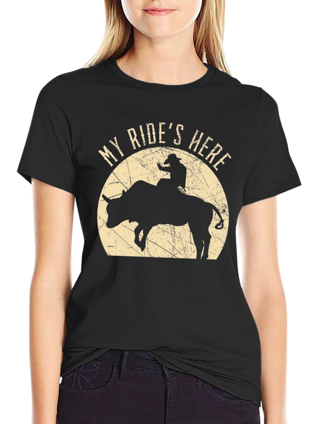 My Rides Here Bull Rider T-Shirt
