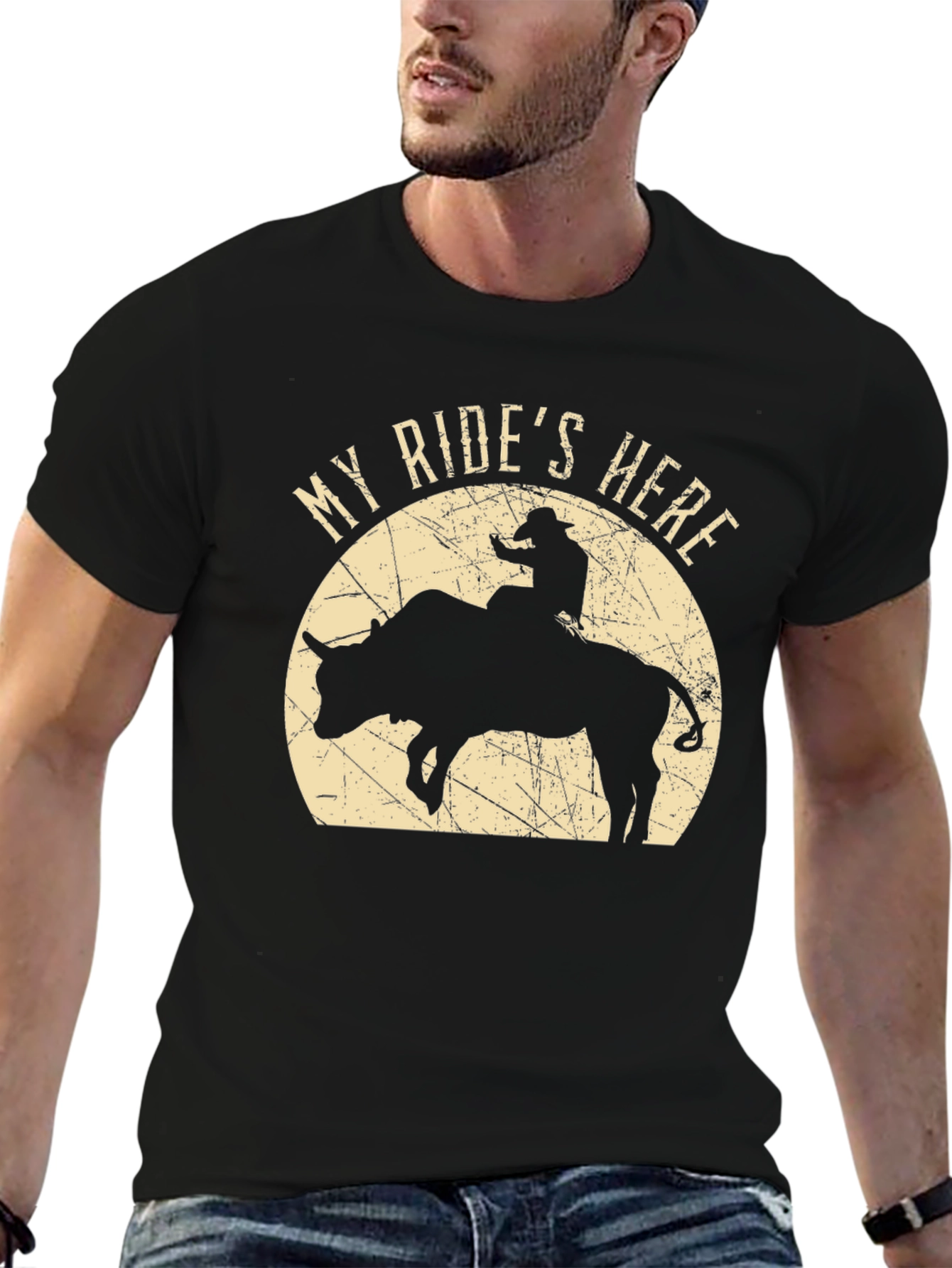My Rides Here Bull Rider T-Shirt