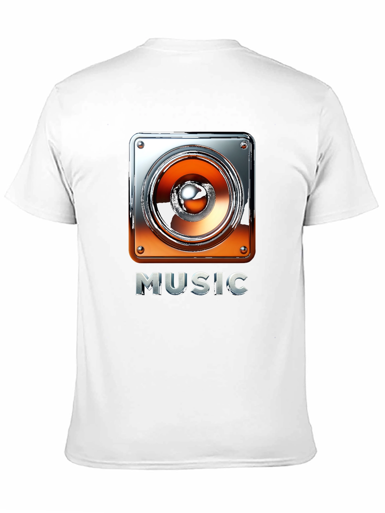 Music Graphic Tee - Black T-Shirt with Speaker Design