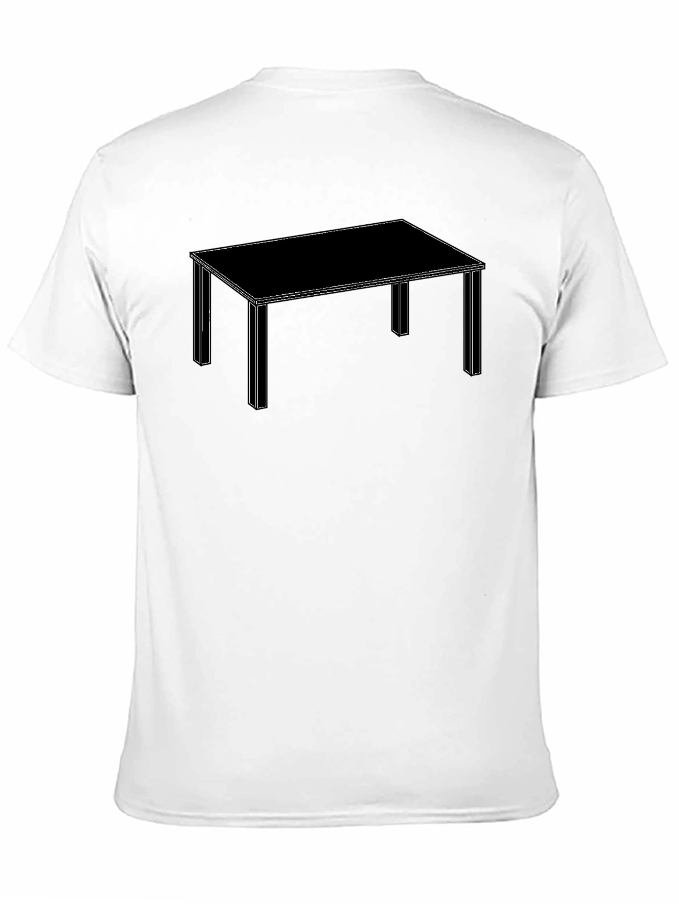 Geometric Table Graphic Tee - Modern Design Black T-Shirt