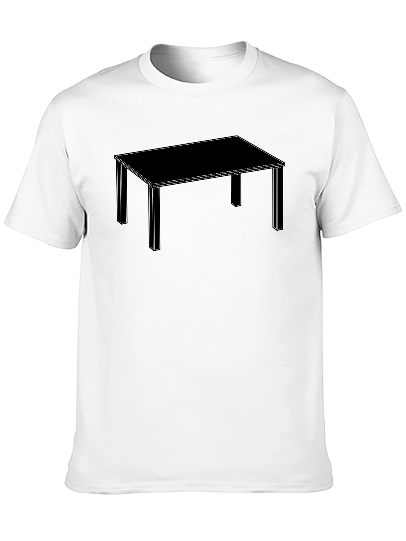 Geometric Table Graphic Tee - Modern Design Black T-Shirt