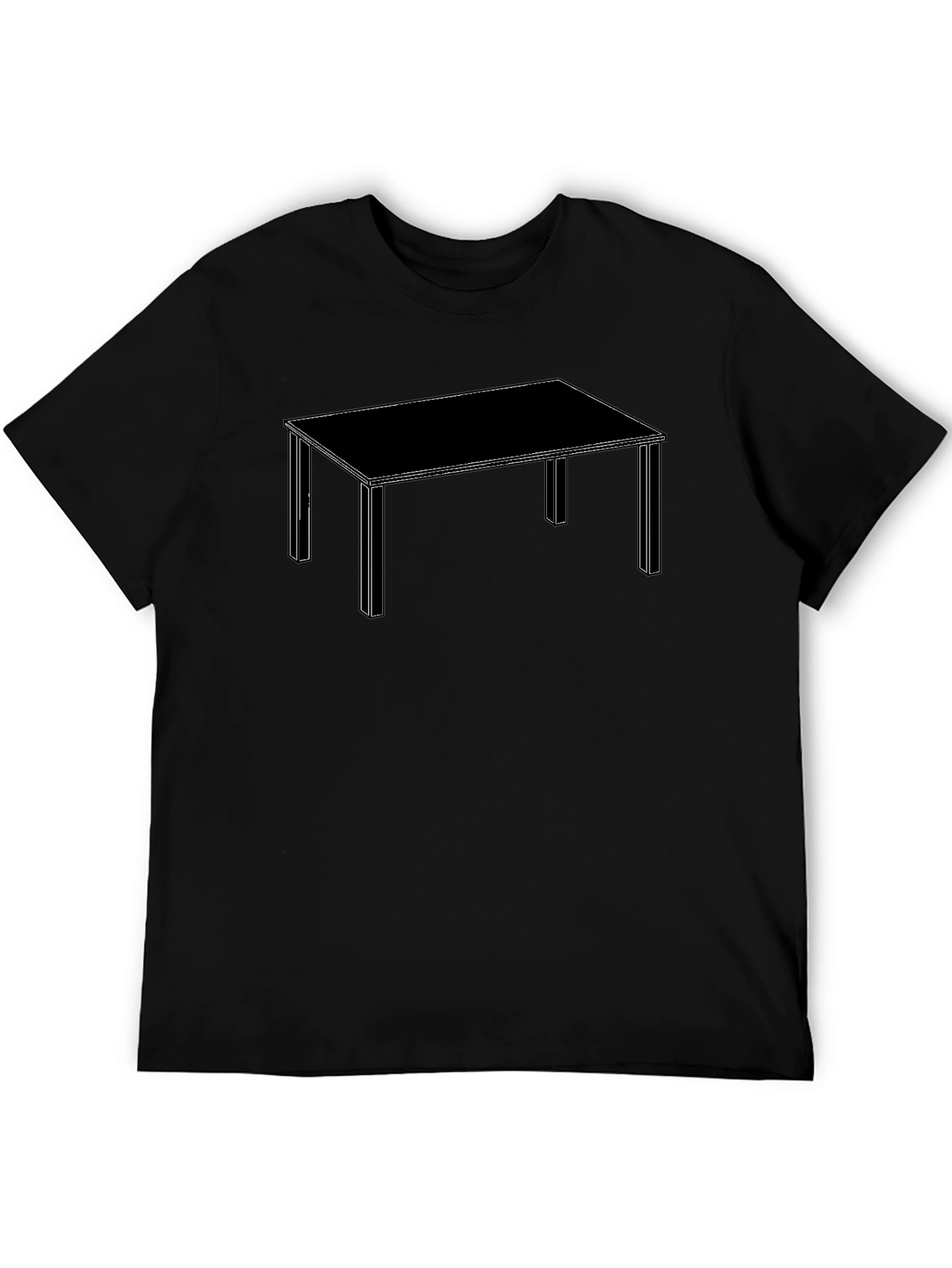 Geometric Table Graphic Tee - Modern Design Black T-Shirt