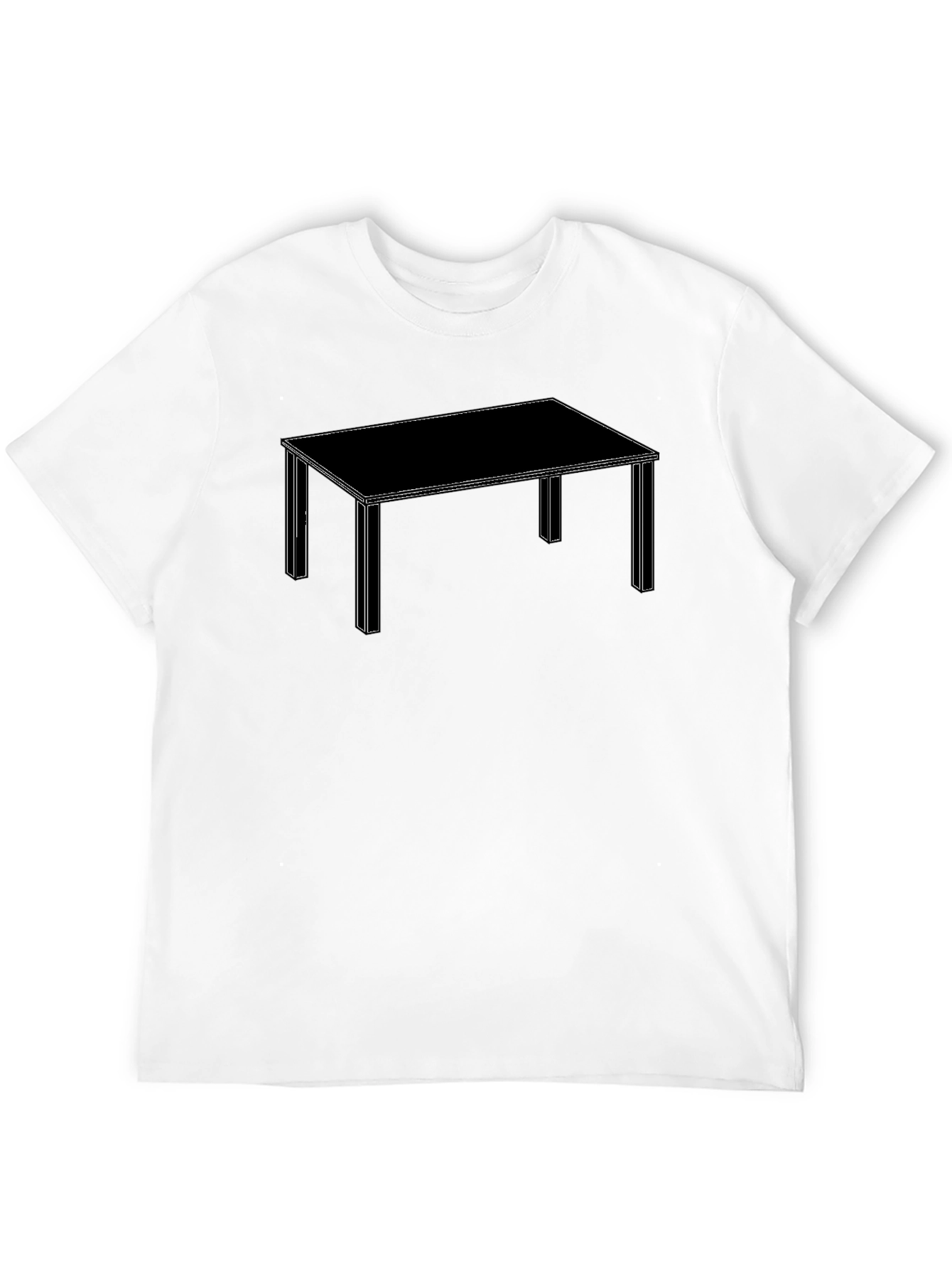 Geometric Table Graphic Tee - Modern Design Black T-Shirt