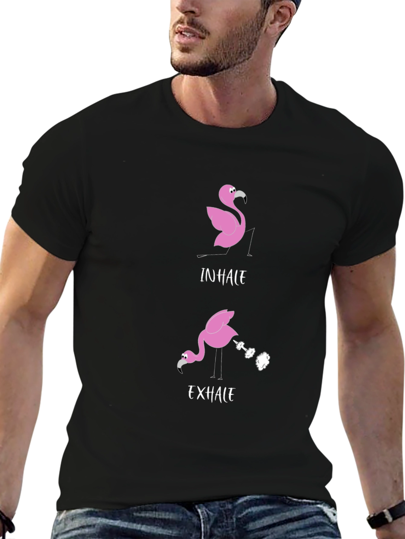 Inhale Exhale Flamingo Graphic Tee