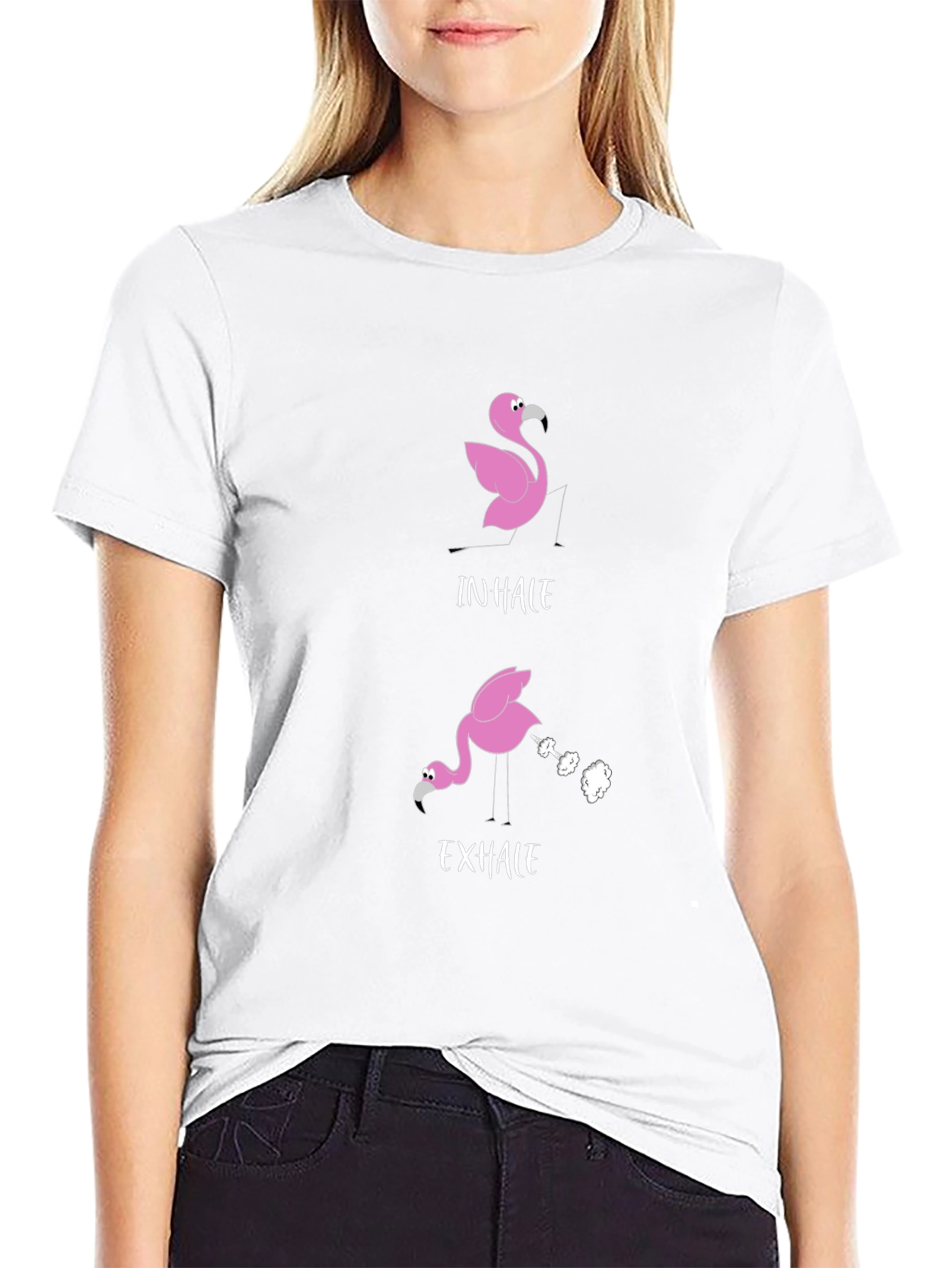 Inhale Exhale Flamingo Graphic Tee
