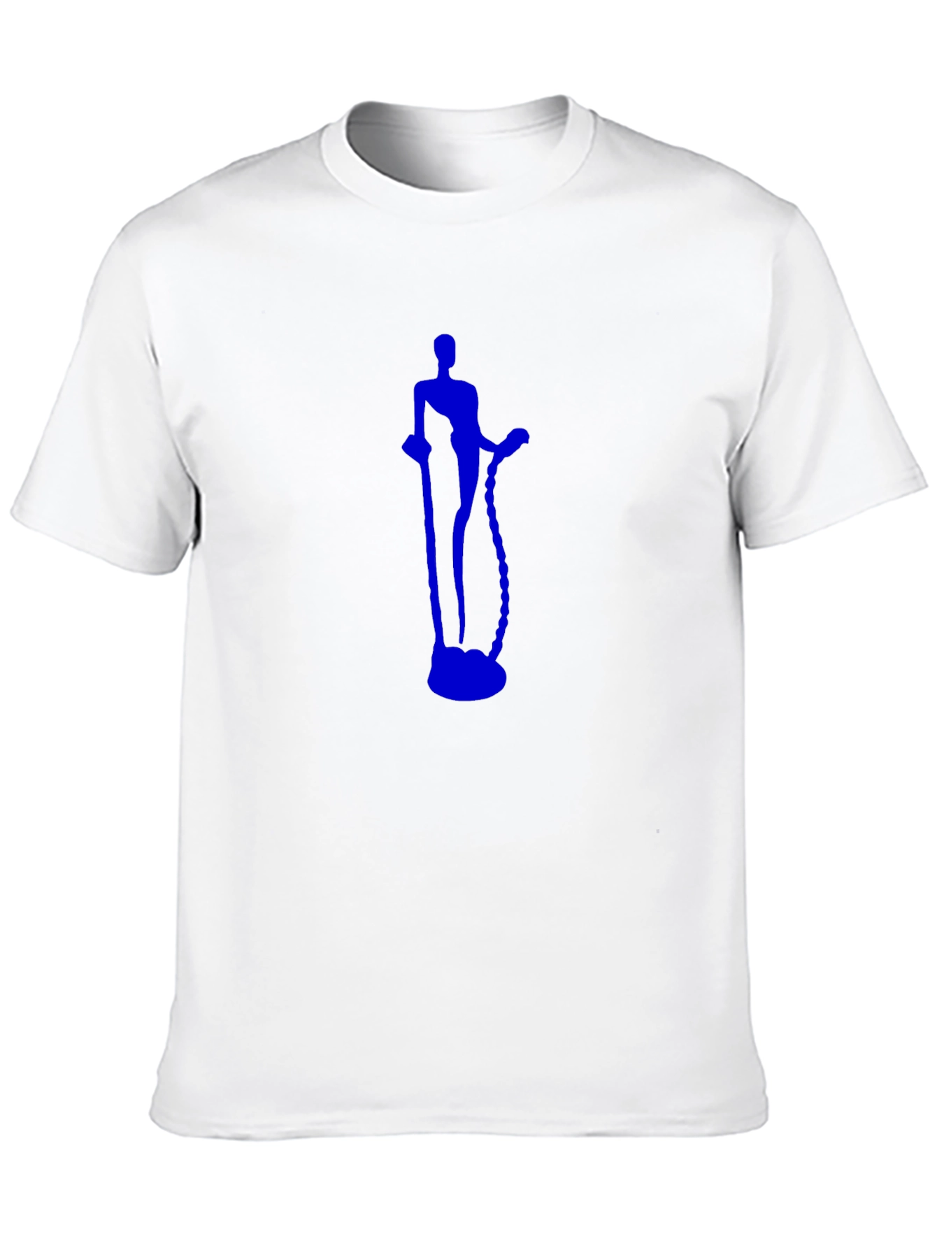 Black Tee with Blue Figure Graphic