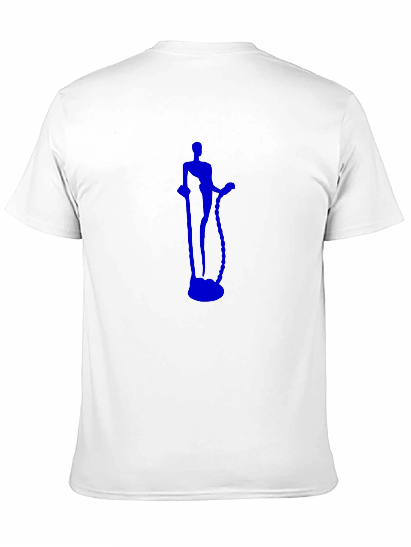 Black Tee with Blue Figure Graphic