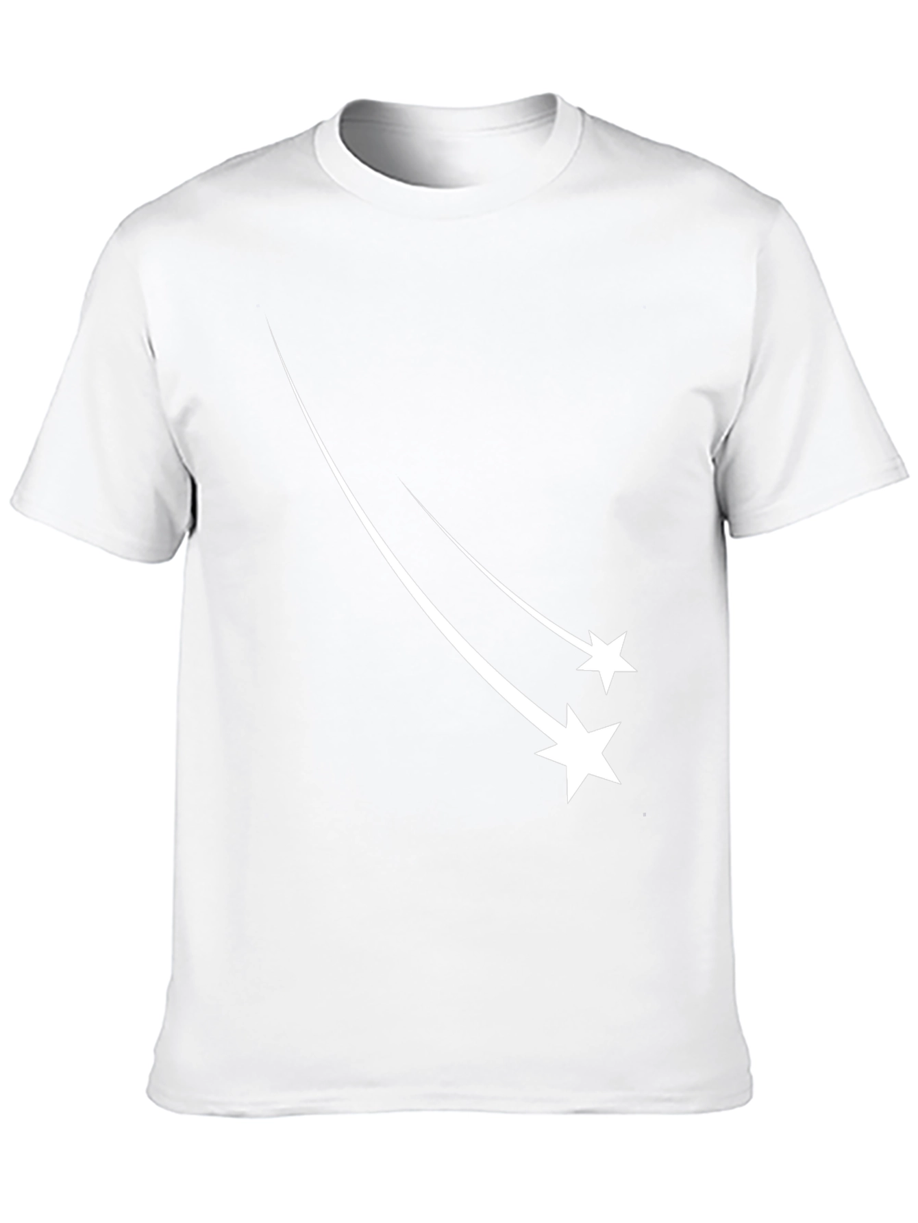 Mens Black T-Shirt with Shooting Stars Design