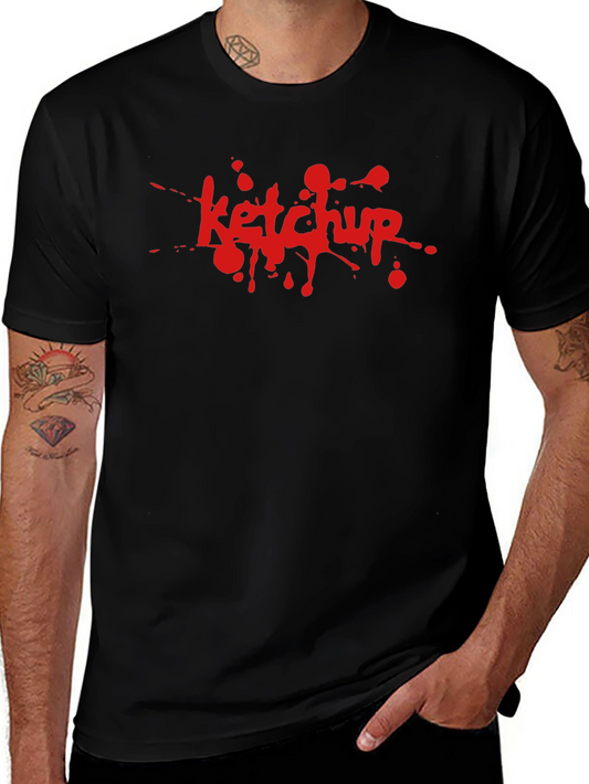 Ketchup Splatter Graphic T-Shirt - Novelty Tee