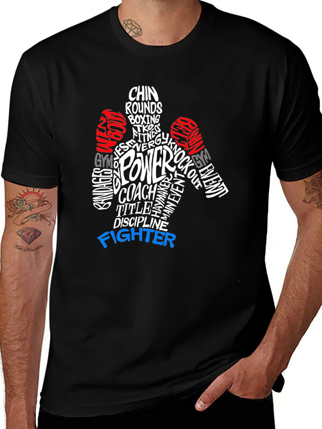 Boxing Word Art Graphic T-Shirt