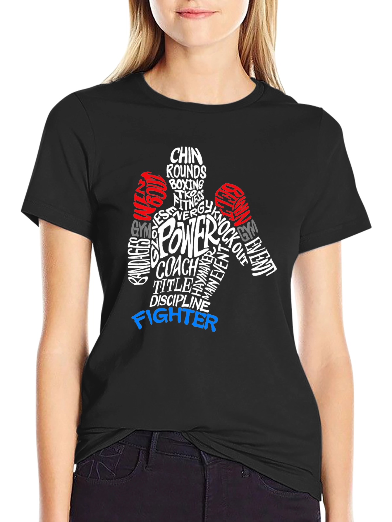 Boxing Word Art Graphic T-Shirt