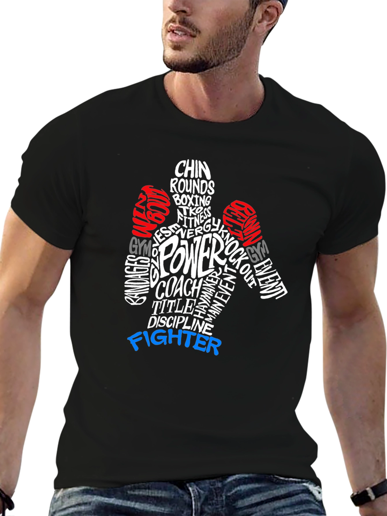 Boxing Word Art Graphic T-Shirt