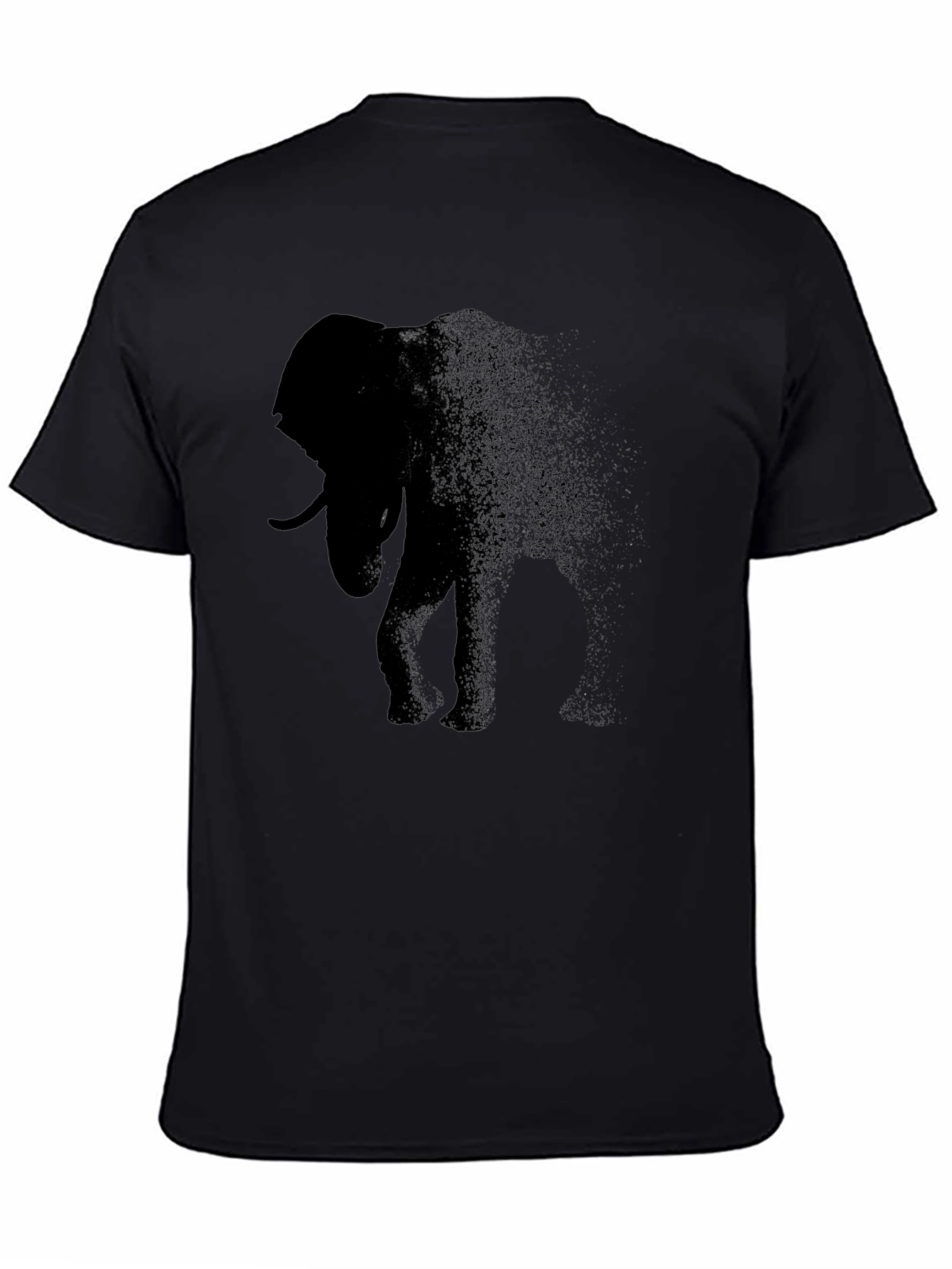 Black Elephant Dissolving Mens T-Shirt