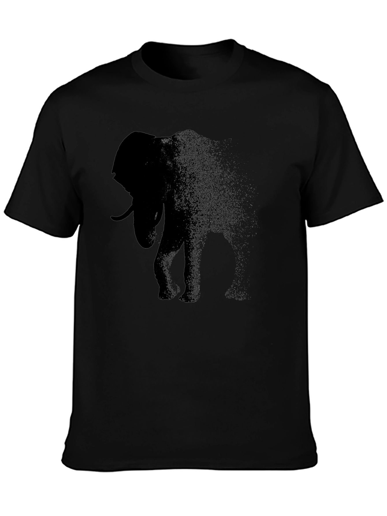 Black Elephant Dissolving Mens T-Shirt