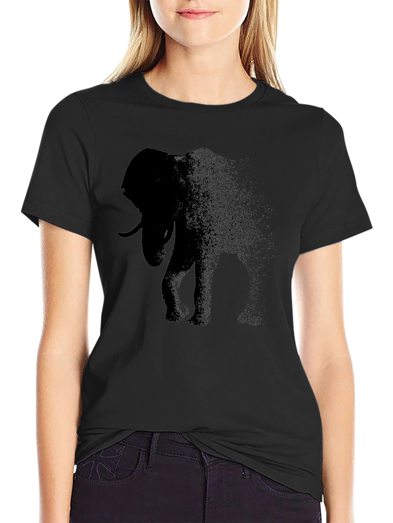 Black Elephant Dissolving Mens T-Shirt