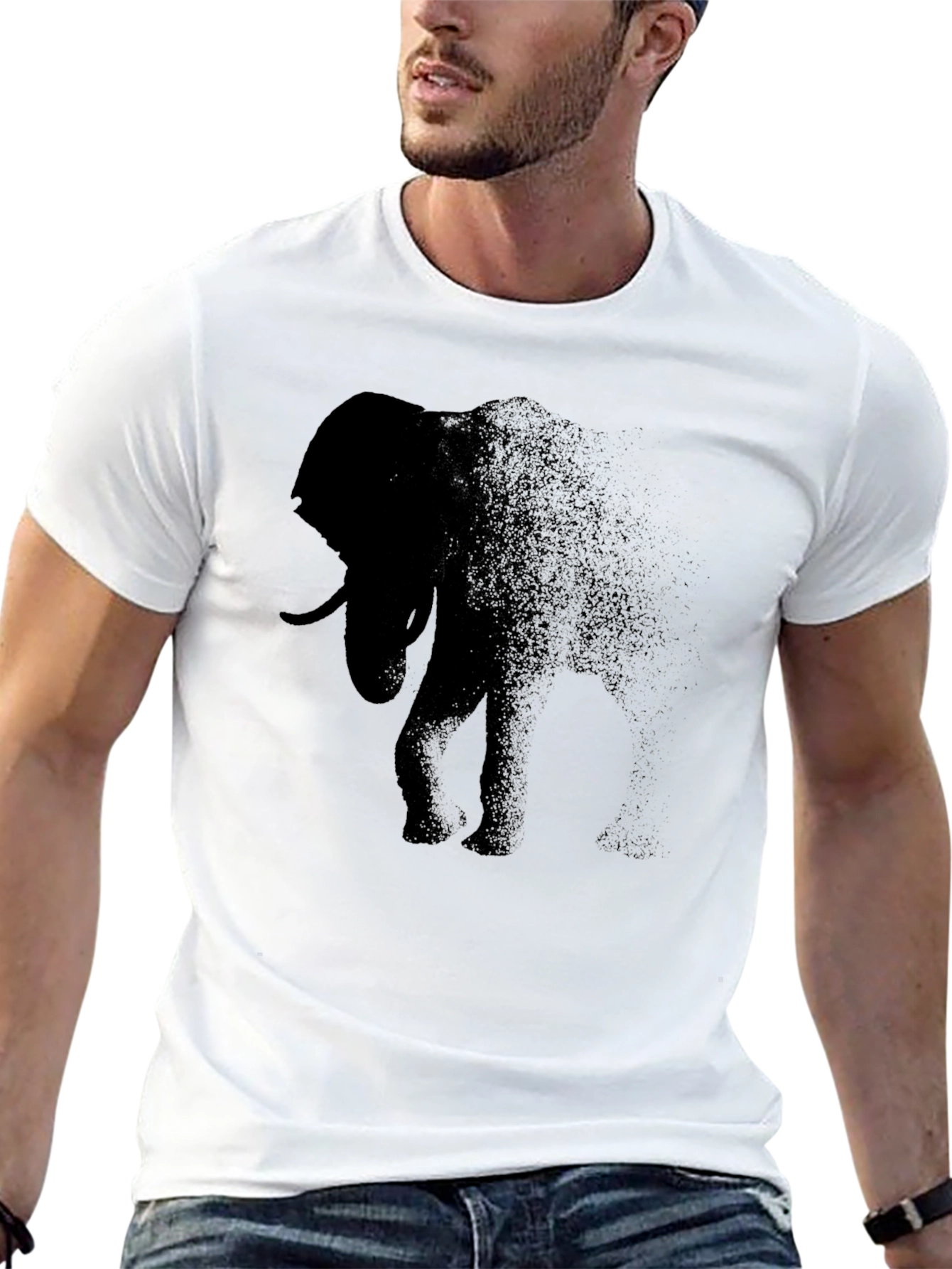 Black Elephant Dissolving Mens T-Shirt