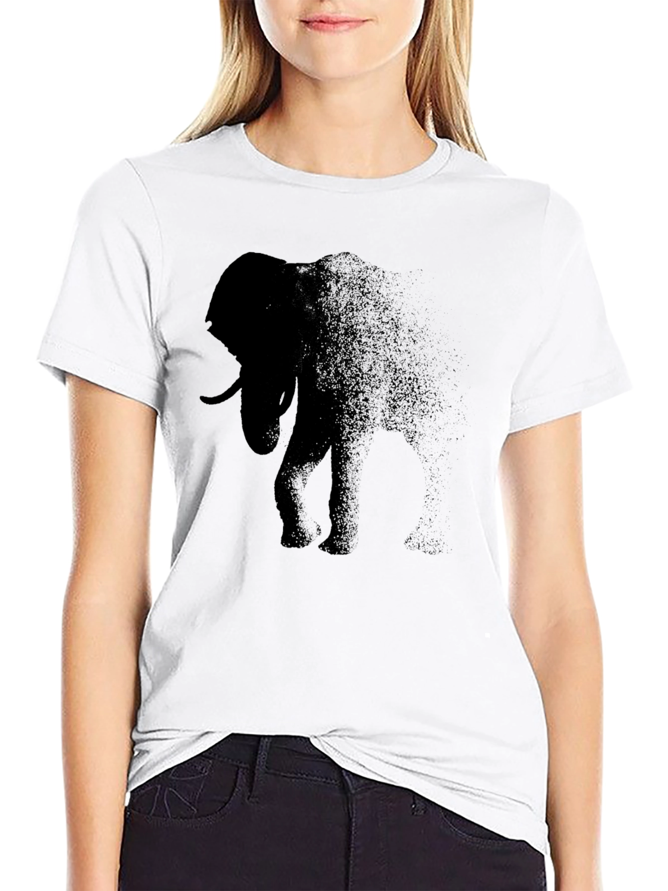 Black Elephant Dissolving Mens T-Shirt