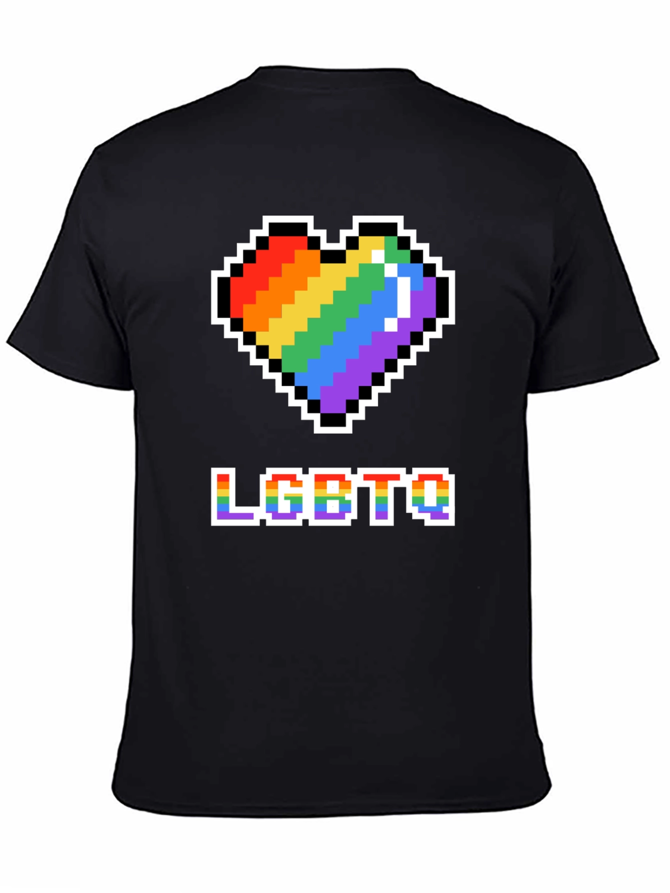 LGBTQ Pride T-Shirt - Pixel Heart Design