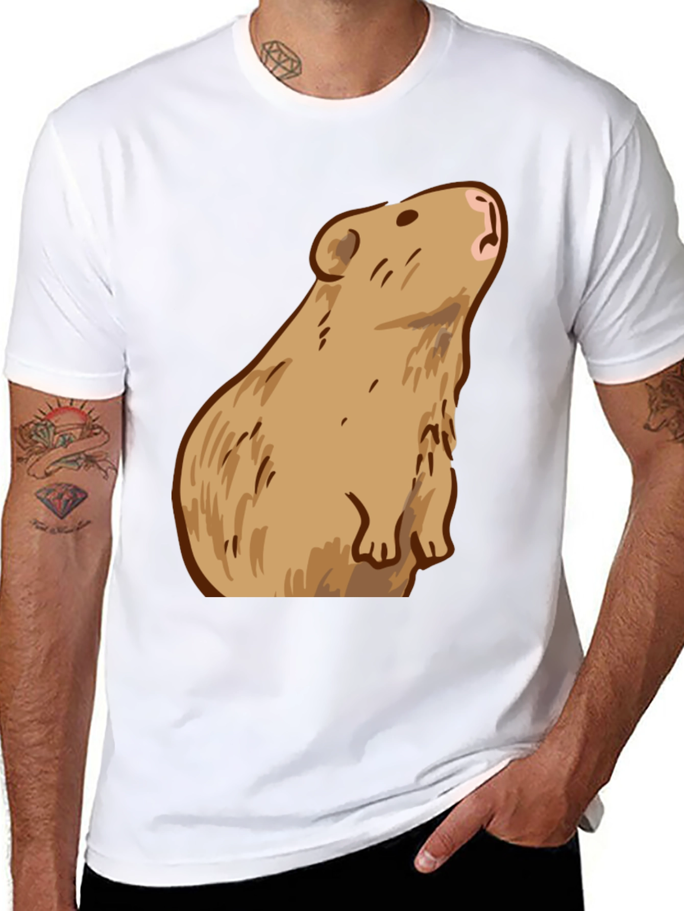 Capybara Graphic Print Tee - Trendy Comfort