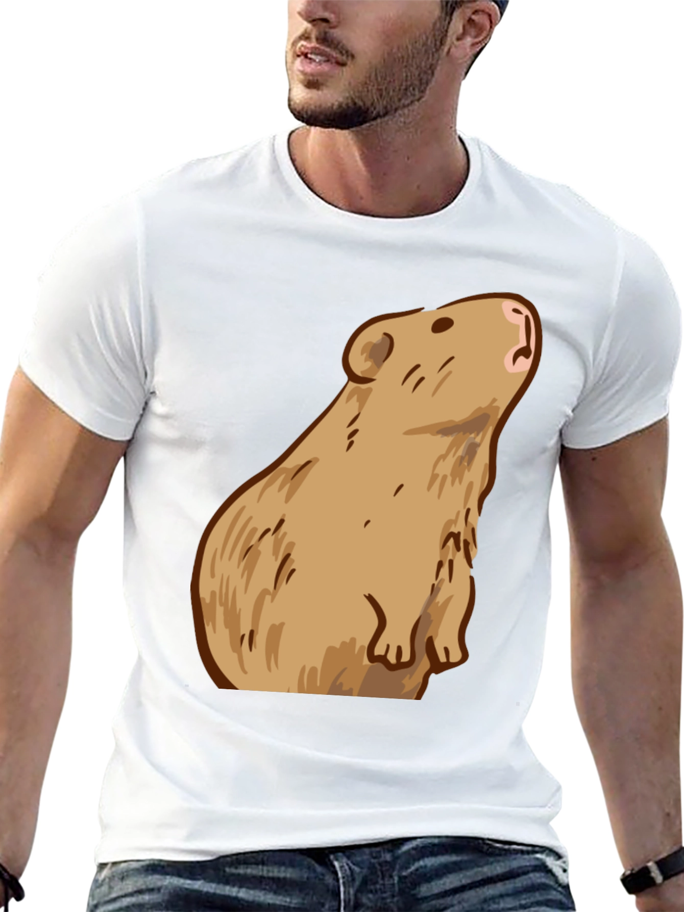 Capybara Graphic Print Tee - Trendy Comfort