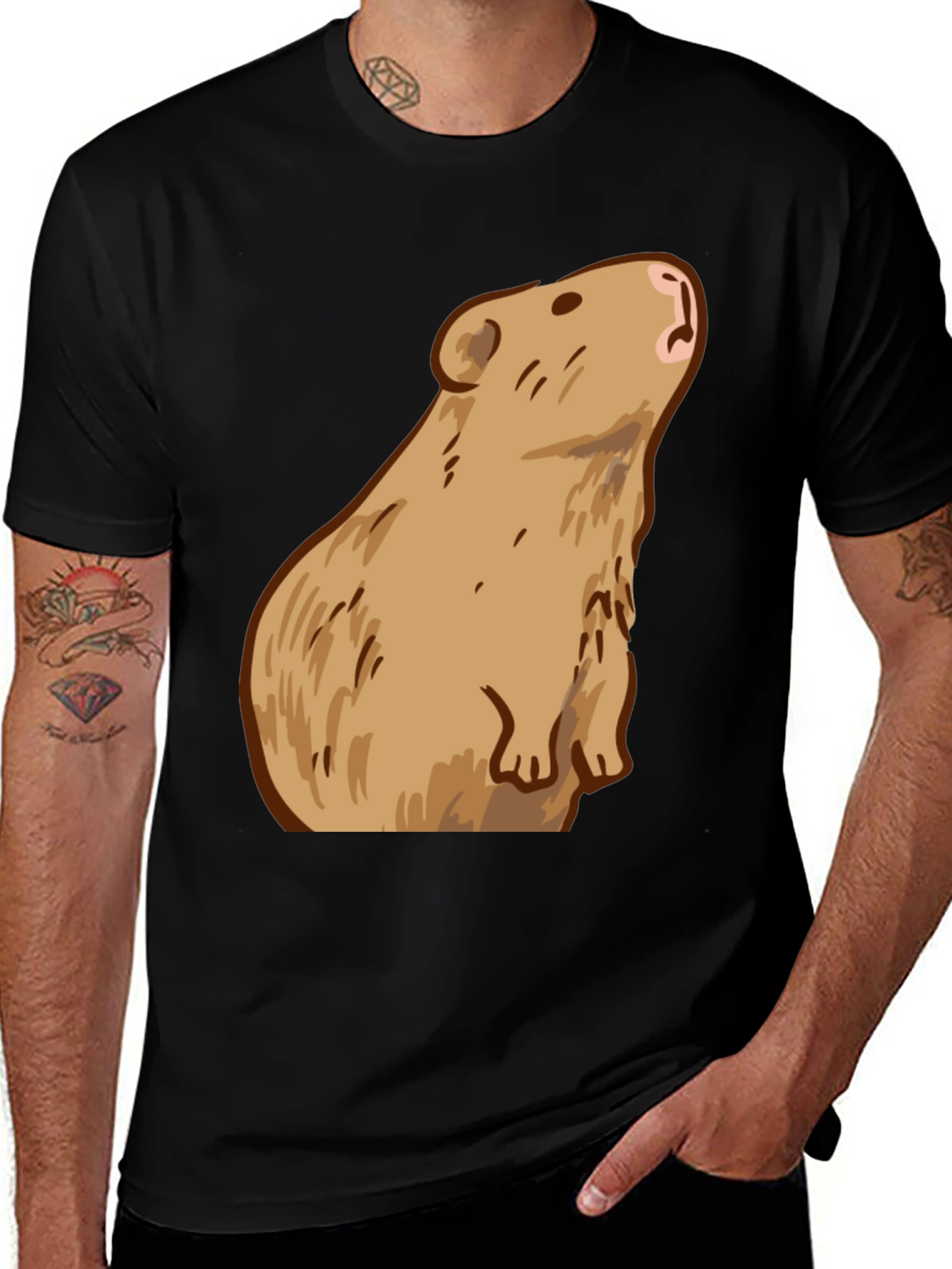 Capybara Graphic Print Tee - Trendy Comfort