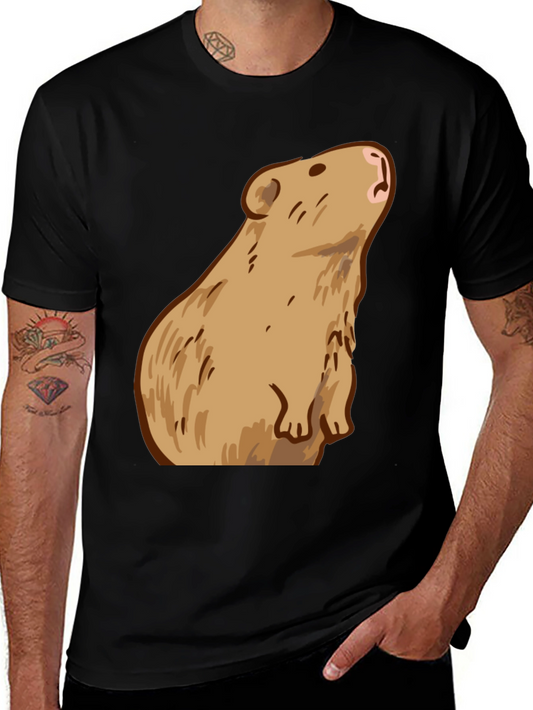 Capybara Graphic Print Tee - Trendy Comfort